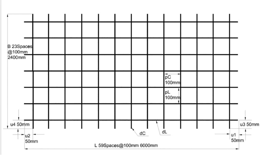 AQ46 / AQ50 / AQ55 / AQ60 / AQ65 / AQ70 / AQ76 / AQ82 / AQ90 / AQ100 Threaded reinforcing steel mesh